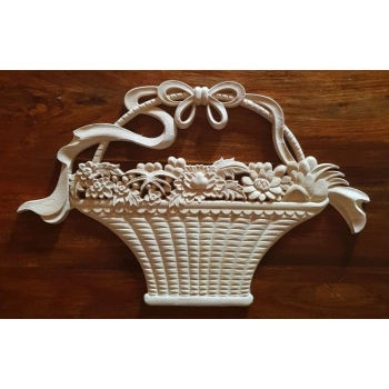DEKOR 350x225 mm Rzeźbiony Ornament Kosz Ozdobny z Pyłu Drzewnego DIY