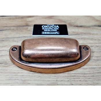 UCHWYT Meblowy MUSZELKA SIRIO 97x35 Rączka Szafki Stara MIEDŹ L-32 mm
