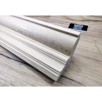 GZYMS Drewniany Bukowy Profilowany Esownica 83x49mm 1200mm 0426