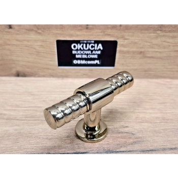 UCHWYT Meblowy 60x36 mm T-BAR Rączka Gałka Fiero Art Deco Glamour ZŁOTY