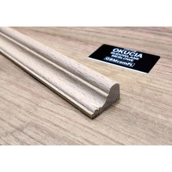 Listwa Drewniana Bukowa Ćwierćwałek 23x13mm 1200mm Meble Dekoracja 0614