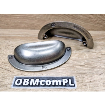 UCHWYT Meblowy MUSZELKA Duża 95x38 Rączka Stara STAL L-64 mm